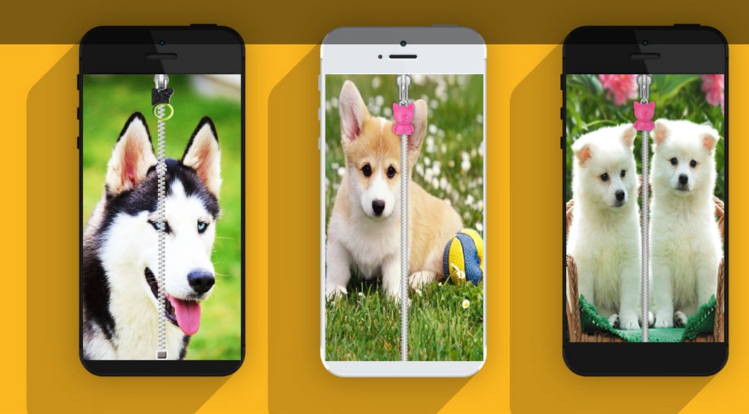 Cute Puppy Zip Screen Lock - Preview 9