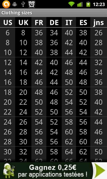 Clothing Sizes - Preview 1