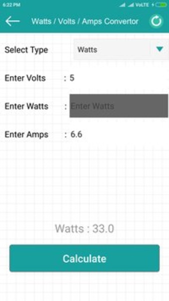 VoltsWattsAmpsConverter - Preview 1