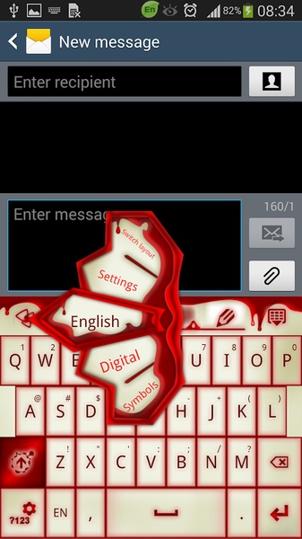 GO Keyboard Vampire Red Blood Theme - Preview 5