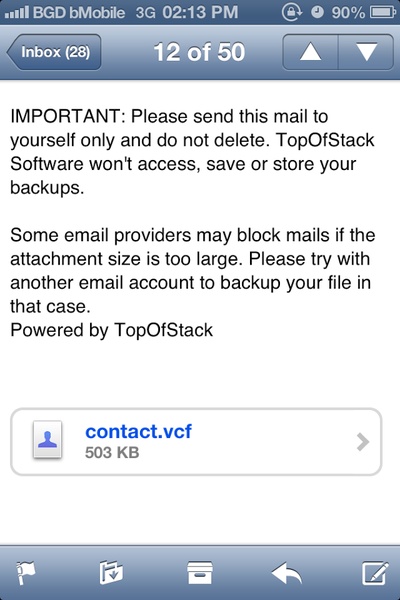 Contact Backup - Preview 2