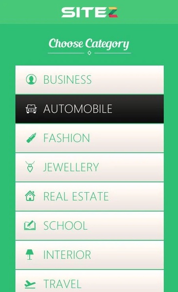 Sitez Mobile Site Builder - Preview 2