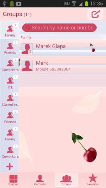GO Contacts Theme Cherries - Preview 2