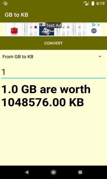 GB to KB converter - Preview 4