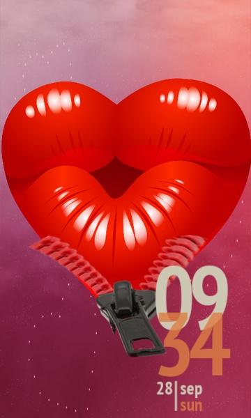 Romantic Heart Zip screenLock - Preview 2