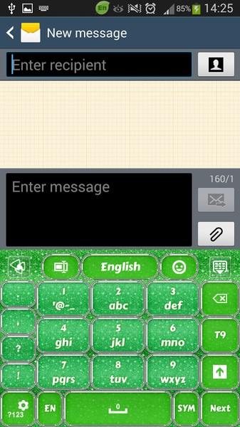 GO Keyboard Green Glitter Theme - Preview 6