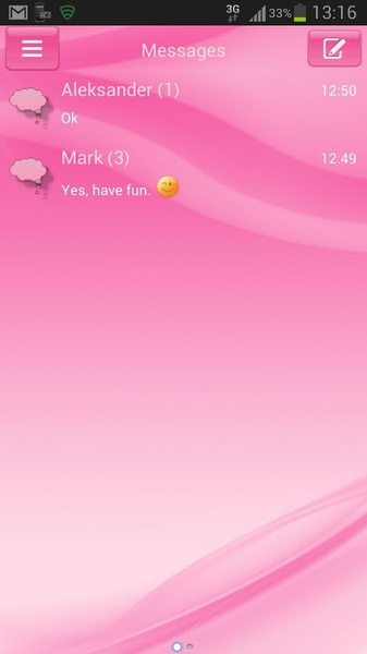 GO SMS pink style - Preview 4