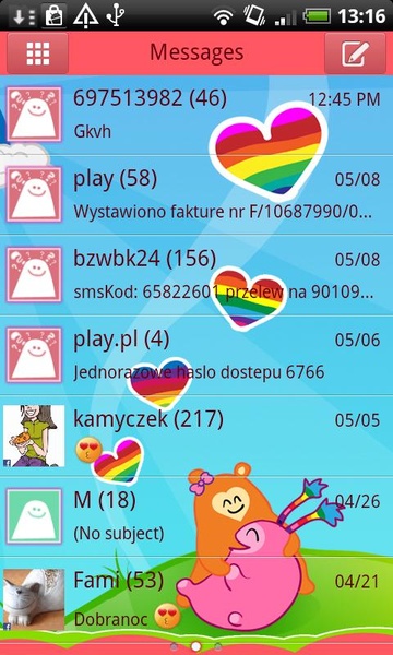 GO SMS Pro Rainbow Theme Free - Preview 4