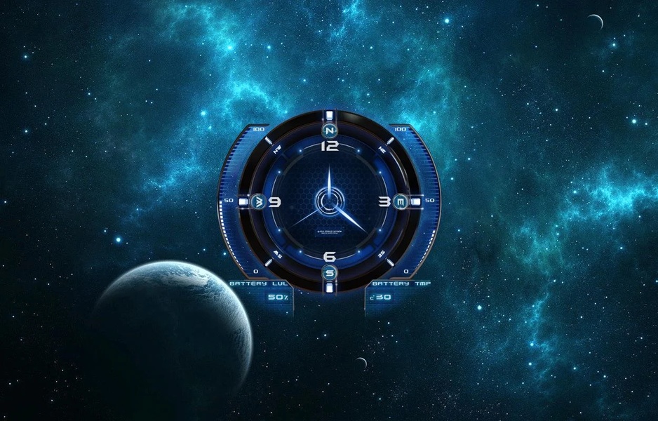 Analog Clock Space Theme LWP - Preview 1