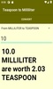 Teaspoon to Milliliter converter screenshot 2