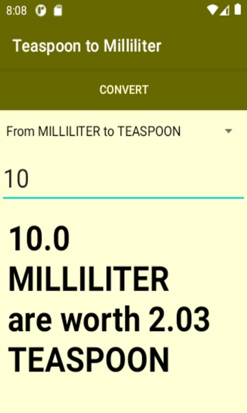 Teaspoon to Milliliter converter - Preview 2