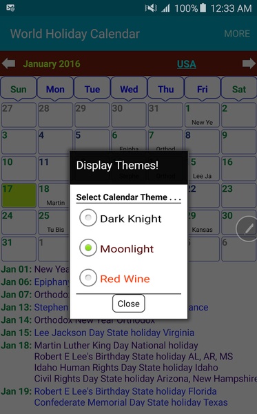 World Holiday Calendar for Android - Download the APK from Uptodown