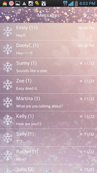 GO SMS WINTER IS COMING Theme - Preview 4
