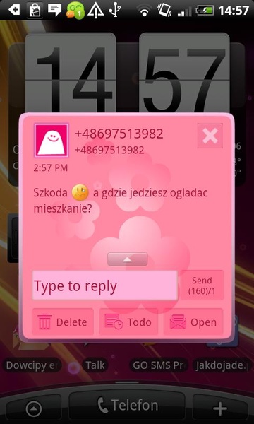 GOSMS Pink Floral Theme - Preview 3