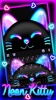 Cute Black Neon Kitty Keyboard screenshot 5
