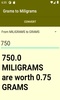 Grams to Miligrams converter screenshot 1