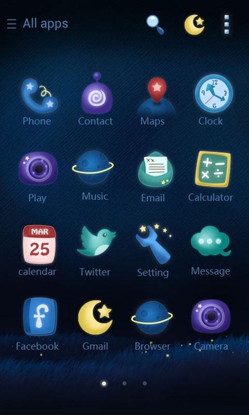 Rainbow night GOLauncher EX Theme - Preview 3