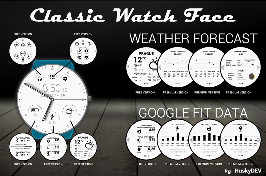 HuskyDEV Classic Watch Face - Preview 8