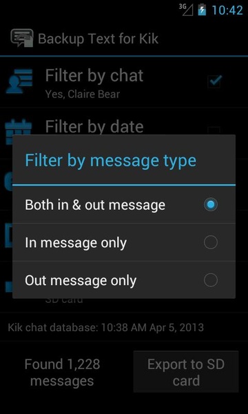 Backup Text for Kik - Preview 3