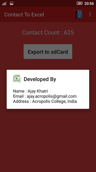 Contact To Excel - Preview 1