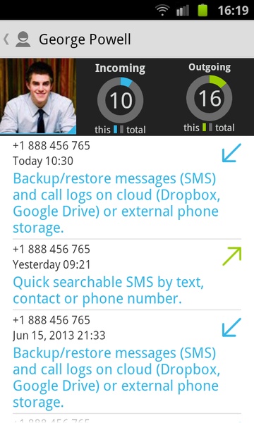 SMS & CallLog Backup - Preview 1