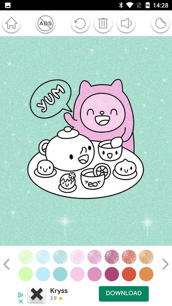 Kawaii Coloring Book Glitter - Preview 7