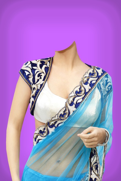 Fancy Saree Blouse Photo Suit - Preview 1