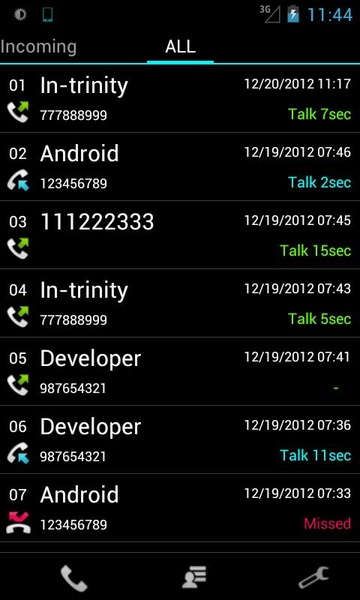 Slide Call-log Free - Preview 3