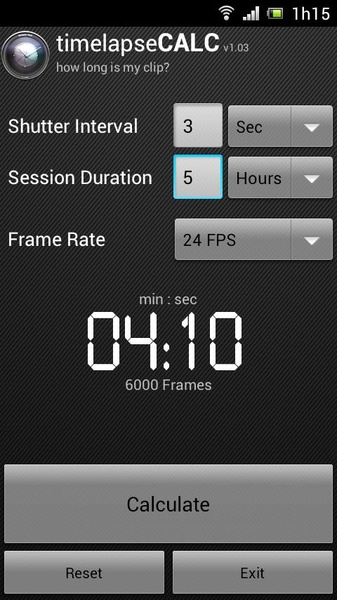 TimeLapse Calculator - Preview 2