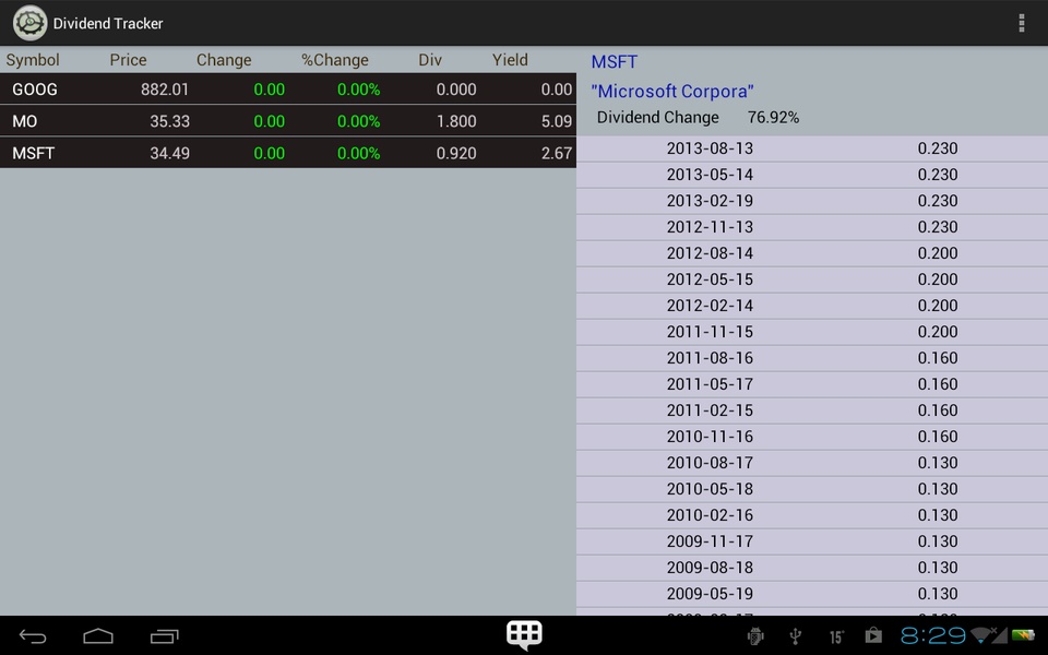 Dividend Tracker - Preview 7