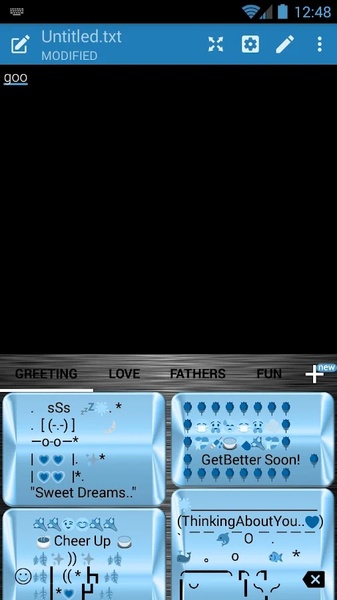 Theme Metallic Blue for Emoji Keyboard - Preview 3
