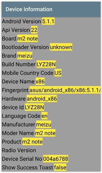 Device Information - Preview 1