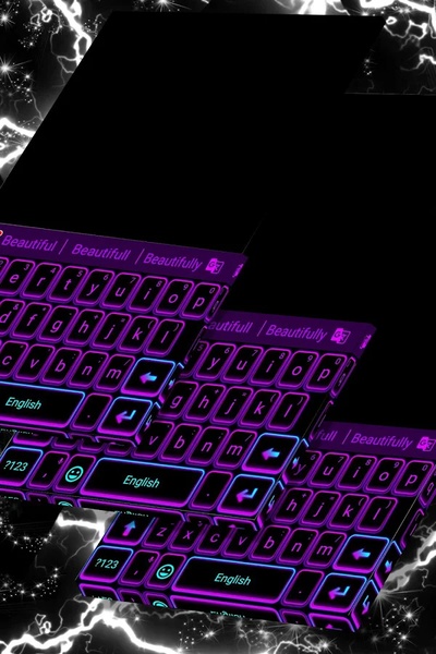 Color Keyboard Neon Purple - Preview 5