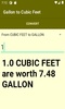 Gallon to Cubic Feet converter screenshot 2
