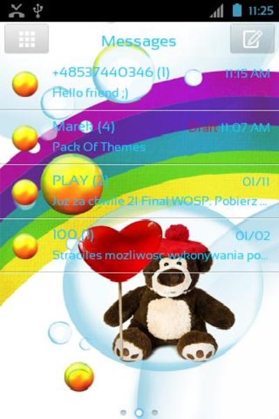 GO SMS Pro Cute Teddy Bear - Preview 3