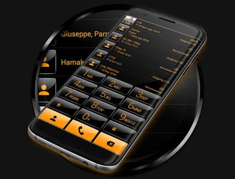 ExDialer Gloss Black Orange theme - Preview 1