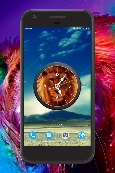 Lion Clock Live Wallpaper - Preview 2