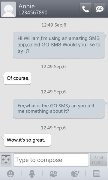 GO SMS Pro Grey Theme - Preview 2