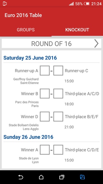 Euro 2016 Table - Preview 7