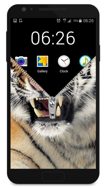Zipper Lock Screen - Tiger - Preview 1