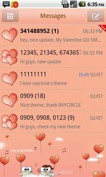 My Valentine Theme GO SMS - Preview 5