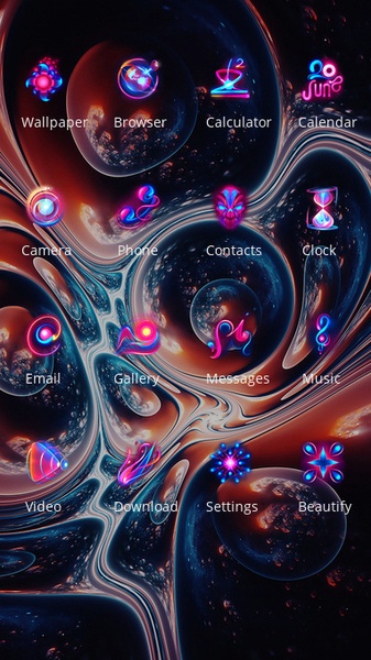 Colorful Red bubble starry sky art theme - Preview 1