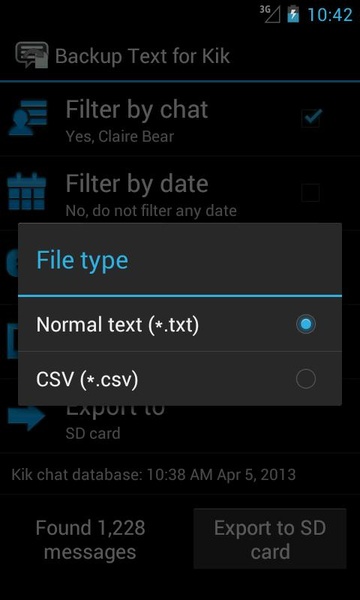 Backup Text for Kik - Preview 4