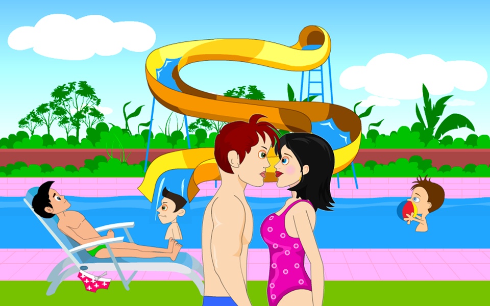 Fun Swimming Pool Love Kiss - Preview 7