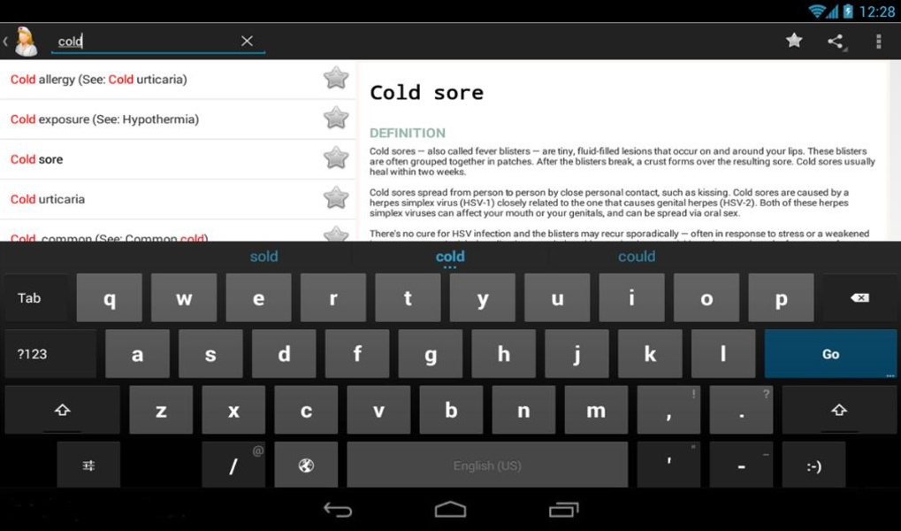 Diseases Dictionary (Free) - Preview 5
