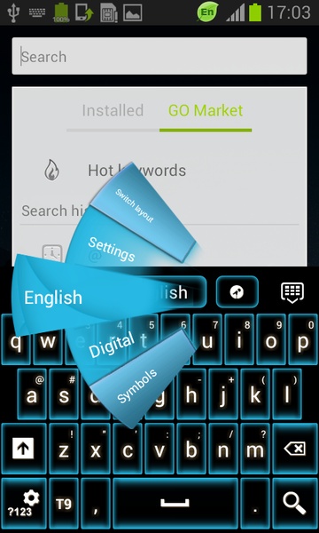 Blue Neon GO Keyboard - Preview 1