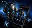 Blue Tech Metallic Skull Theme screenshot 4