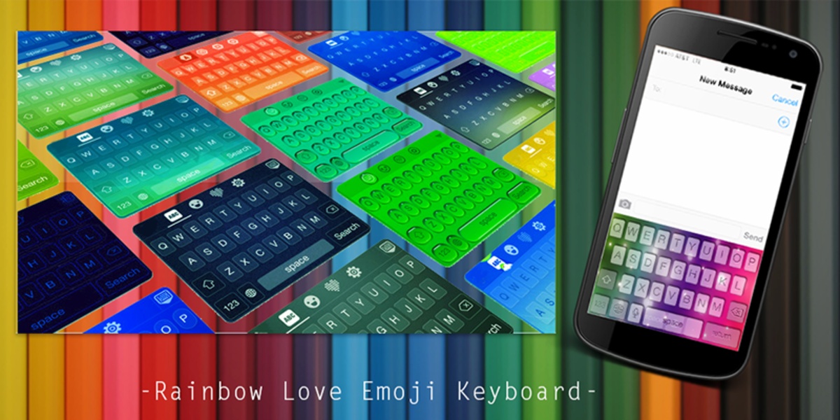 Rainbow Love Emoji Keyboard - Preview 2