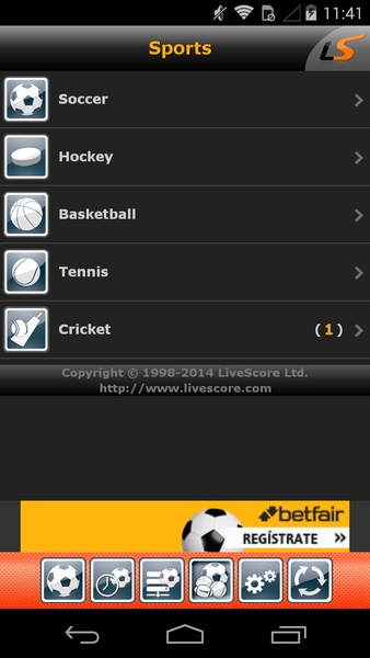 LiveScore::Appstore for Android