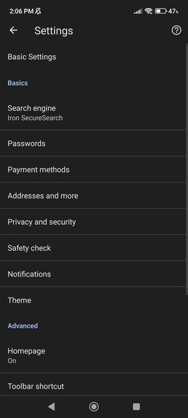 Iron Browser - Preview 7